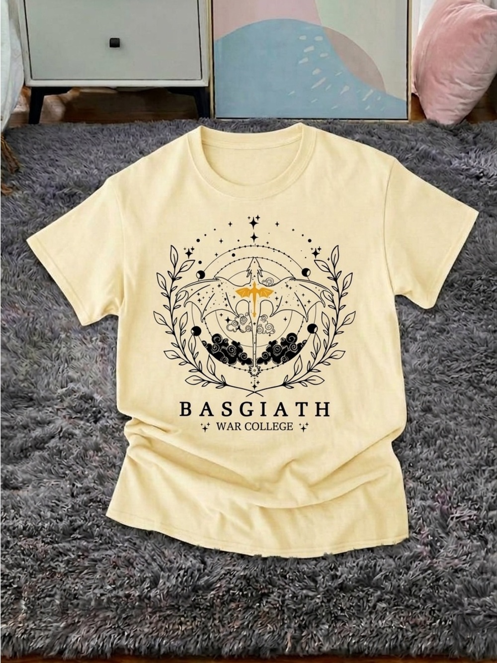 Valaris Basgiath War Dragon Shirt, Fantasy Bookish Graphic Tee - Off White